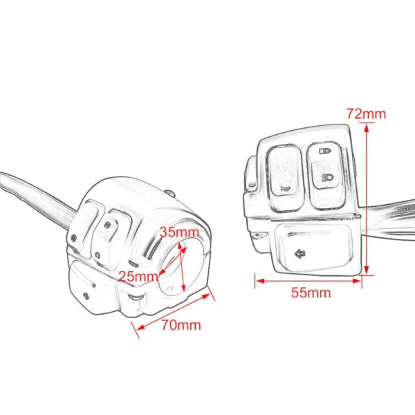 my-11134207-7qul5-liwmvazc7y2u6b.webp Random 25mm Harley Handlebar Control Switch L7cm W5.5cm H7.2cm