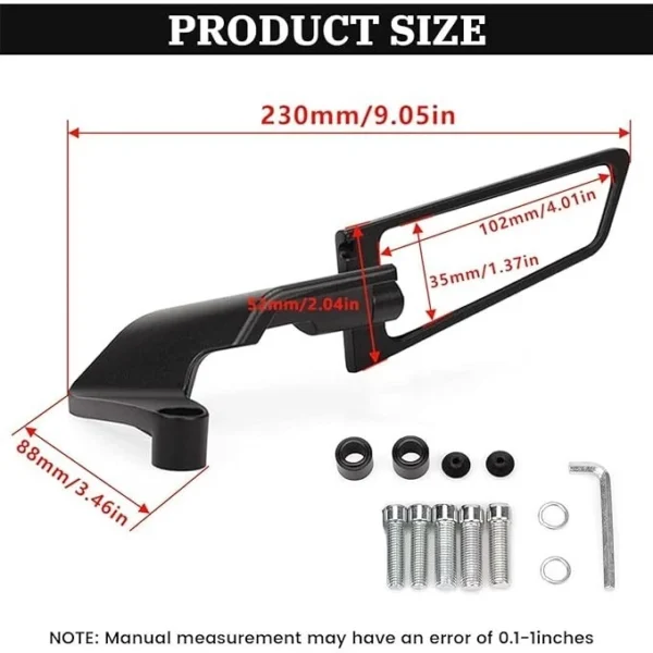 sg-11134201-7rd43-lx0ymxamtsaya0.webp Motorcycle Winglet Side Mirror L23cm W10.2cm H8.8cm